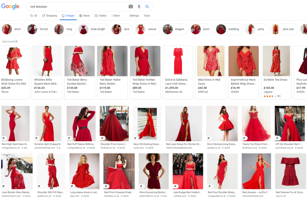 Google Images results for red dresses