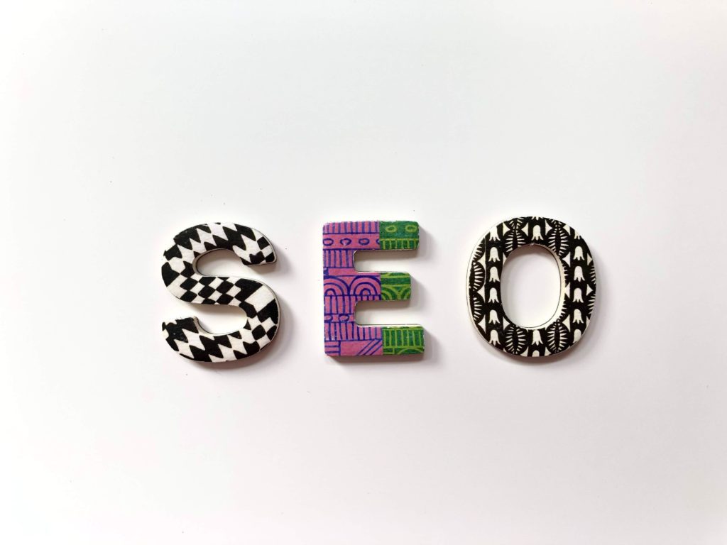 colourful letters spelling SEO