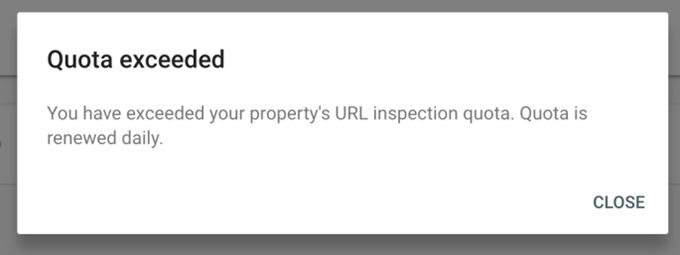 Google Search Console’s URL submission quote exceeded message