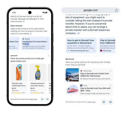 Ads are due to be inserted into Google Search, and all other vendors will follow.