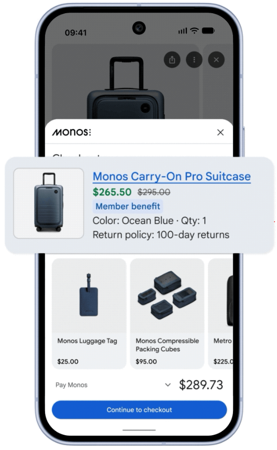 Checkout from UCP leverages Google's stack to allow seamless easy integration without adapting your CMS.
