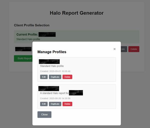 Managing client profile to save settings locally.