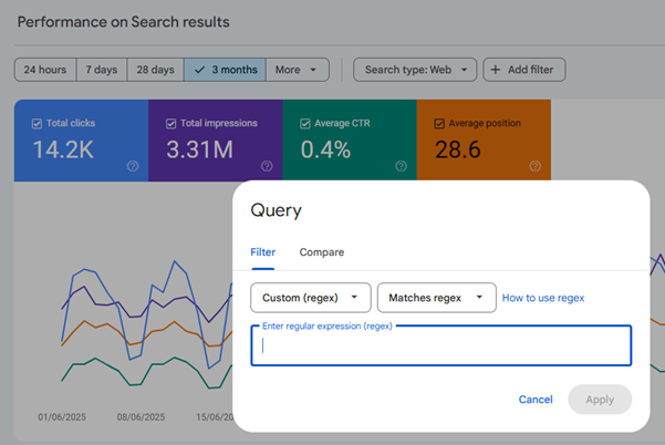 You can Create Custom REGEX for Search Query Reports in Google