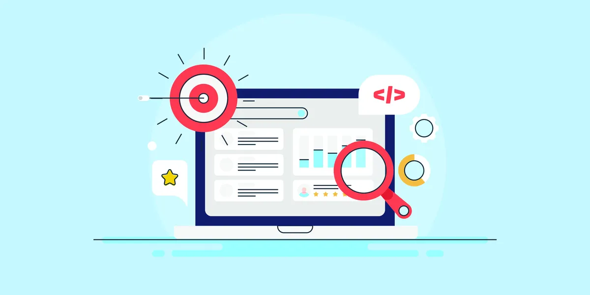 Laptop Search & Questions Illustration